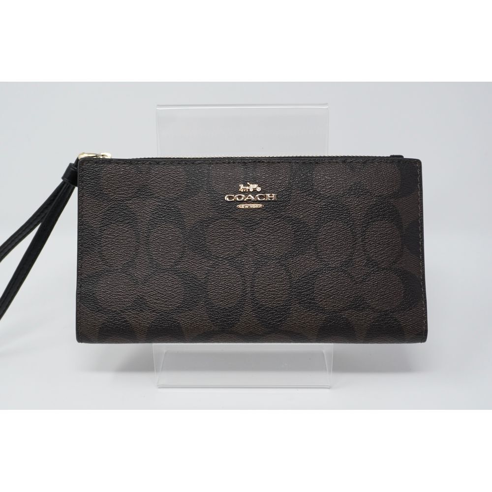 Coach Signature Black and Brown Wristlet